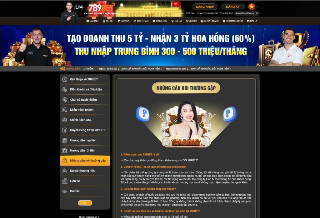 FAQ những câu hỏi thường gặp 789bet